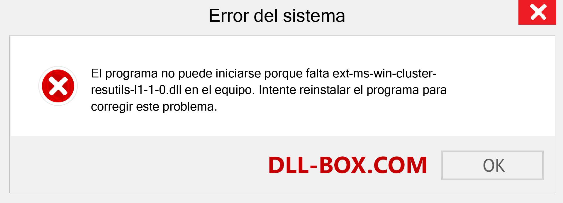 ¿Falta el archivo ext-ms-win-cluster-resutils-l1-1-0.dll ?. Descargar para Windows 7, 8, 10 - Corregir ext-ms-win-cluster-resutils-l1-1-0 dll Missing Error en Windows, fotos, imágenes